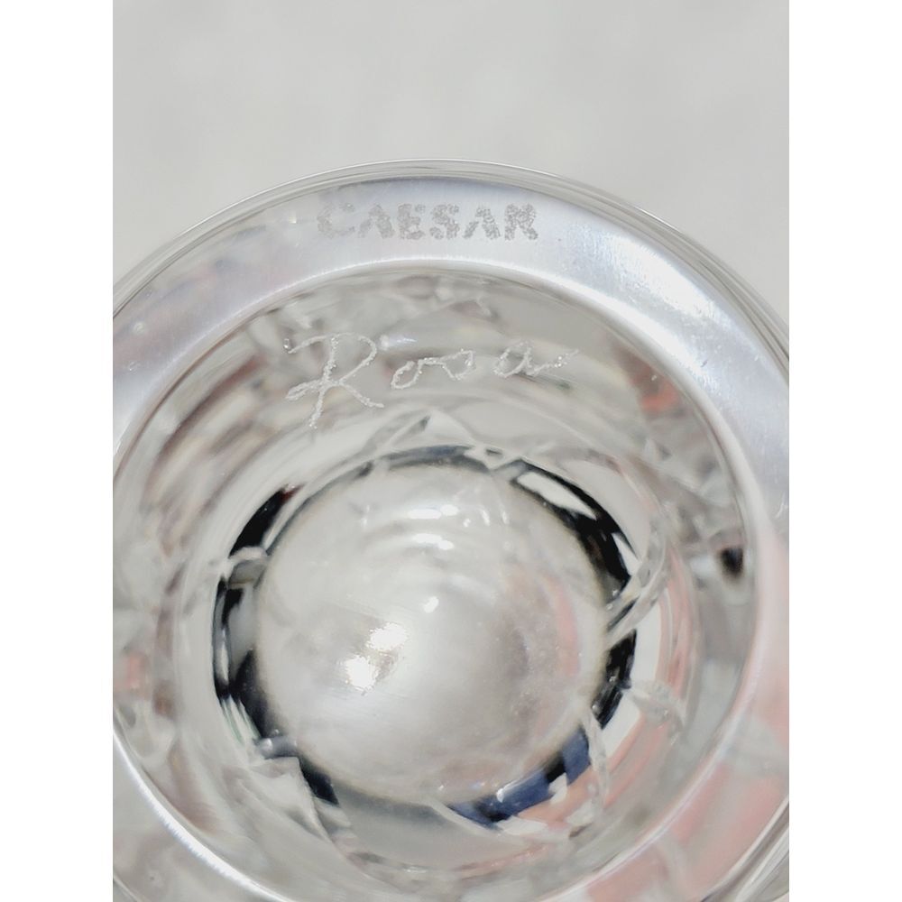 Caesar Crystal Bohemiae Hand Cut Lead Crystal Miter Vase 6.5" Karel Rosa Signed - Picture 10 of 13